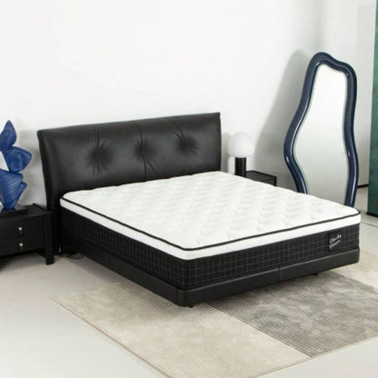 Size 12 Inch Hybrid Mattress Individual Pocket Spring - Zoned Foam Knitted Cover CertiPUR - US White