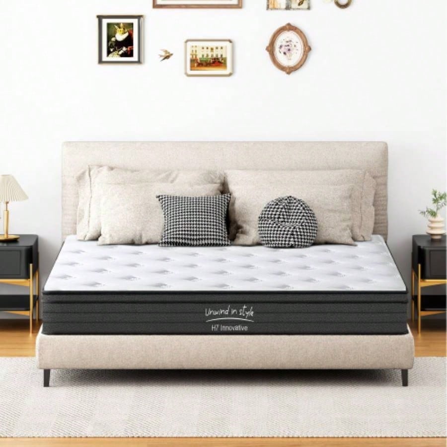 King Size Mattress, 10 Inch Hybrid Mattress, Individually Pocketed Innerspring, Medium Firm