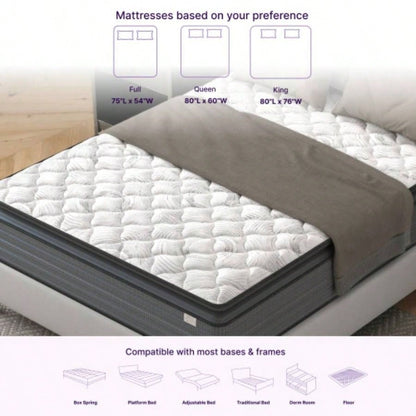 NapQueen Isabella 14 Inch Twin Hybrid Pillow Top Mattress, CertiPUR - US Certified, Made in USA