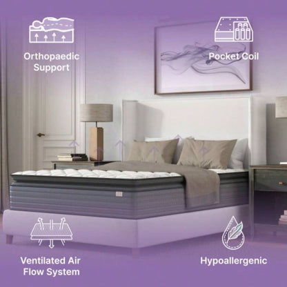 NapQueen Isabella 14 Inch Twin Hybrid Pillow Top Mattress, CertiPUR - US Certified, Made in USA