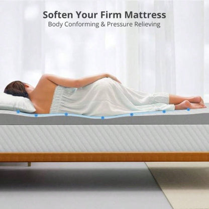 4 Inch Mattress Topper, Gel Foam Mattress Topper Double Bed Topper Soft Cooling Sleep, Pressure Relieve, CertiPUR - US Certified