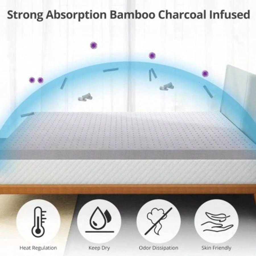 4 Inch Mattress Topper Full, Gel Foam Mattress Topper Double Bed Topper Soft Cooling Sleep, Pressure Relieve, CertiPUR - US Certified