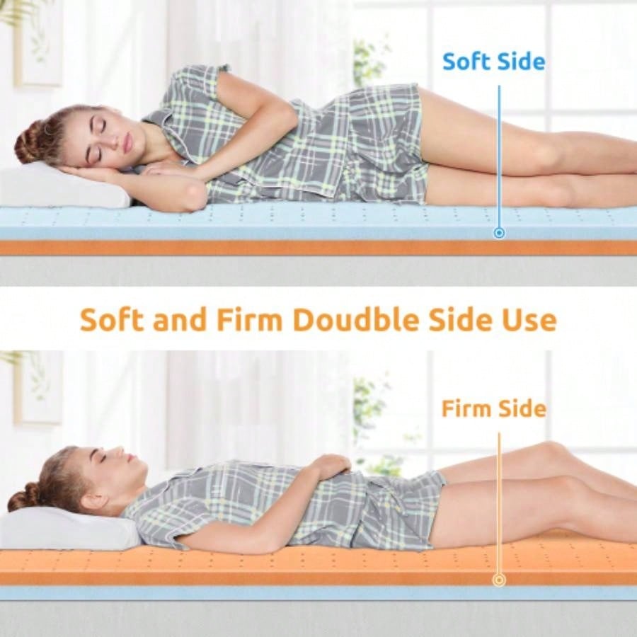 4 Inch Cool Gel Copper Foam Mattress Topper, Full Size Bed Topper - CertiPUR - US Certified