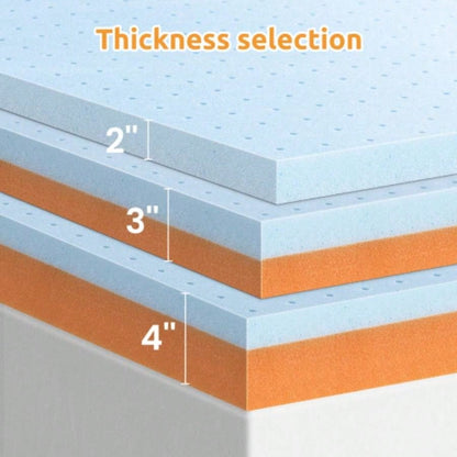 4 Inch Cool Gel Copper Foam Mattress Topper, King Size Bed Topper - CertiPUR - US Certified