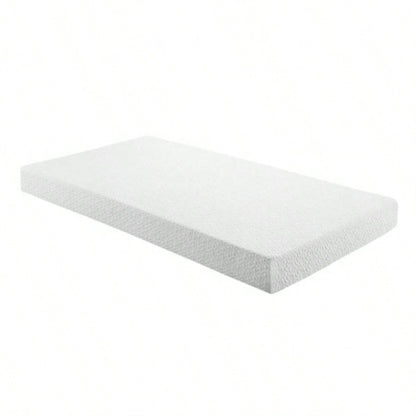 6 - inch Twin Size Bed Mattress Gel - Infused Foam Mattress, Firm, White, Mattress in a Box