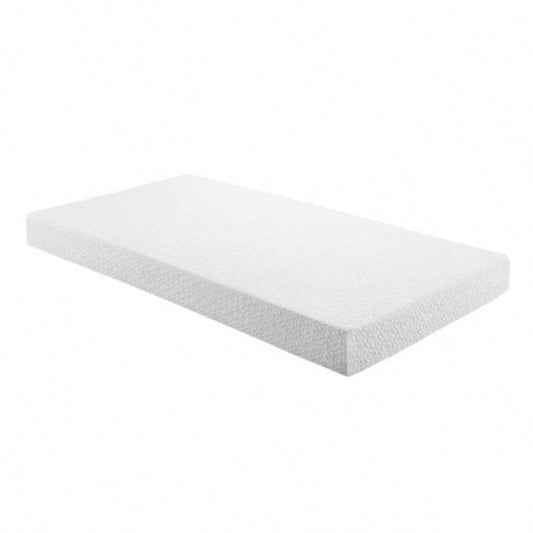 6 - inch Twin Size Bed Mattress Gel - Infused Foam Mattress, Firm, White, Mattress in a Box
