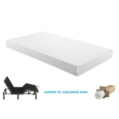6 - inch Twin Size Bed Mattress Gel - Infused Foam Mattress, Firm, White, Mattress in a Box