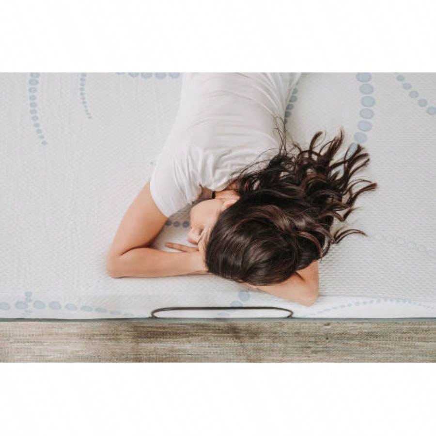 Omne Sleep 8 Inch Foam Mattress in White/Light Blue