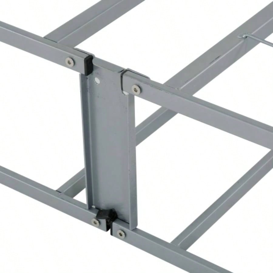 9 in. Twin Folding Mattress Box Spring Foundation Base, Polyester, Metal Frame