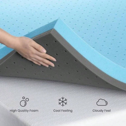 King Mattress Topper, 3 Inch Gel Infused Foam Mattress Topper, Cooling Mattress Pad Pressure Relief Back Pain, CertiPUR - US Certified