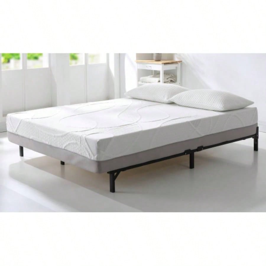 12 Inch Medium Firm Foam Mattress, Green Tea Charcoal Infused Freshness - Boosting Technology, Body - Conforming Comfort, High - Density Support, White