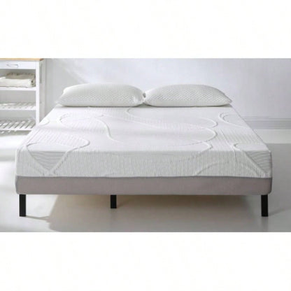 12 Inch Medium Firm Foam Mattress, Green Tea Charcoal Infused Freshness - Boosting Technology, Body - Conforming Comfort, High - Density Support, White