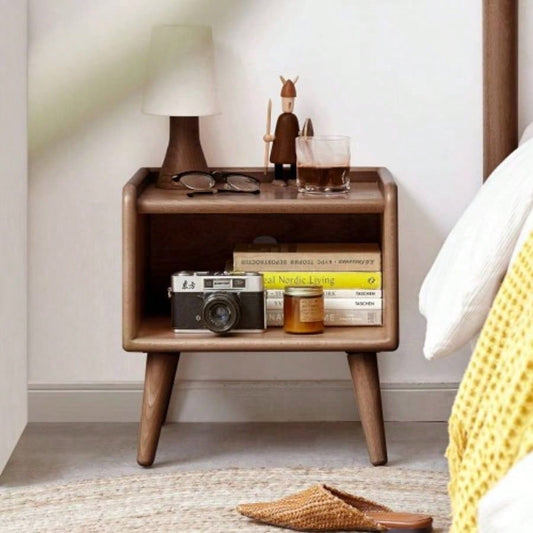 Solid Wood Bedside Cabinet Modern Simple Nightstands European Beech Bedside Cabinet Nordic Bedroom Solid Beech Storage Cabinet 0.4m
