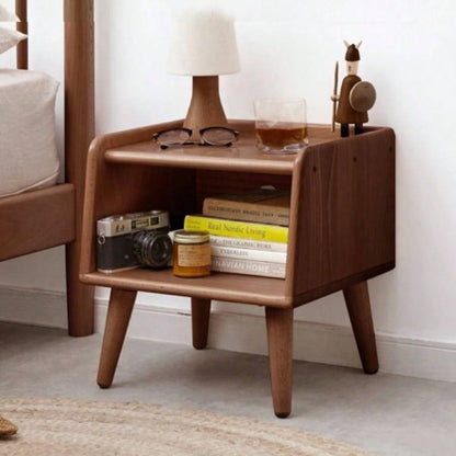 Solid Wood Bedside Cabinet Modern Simple Nightstands European Beech Bedside Cabinet Nordic Bedroom Solid Beech Storage Cabinet 0.4m