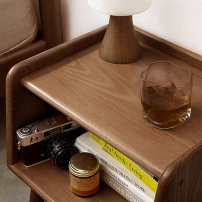 Solid Wood Bedside Cabinet Modern Simple Nightstands European Beech Bedside Cabinet Nordic Bedroom Solid Beech Storage Cabinet 0.4m