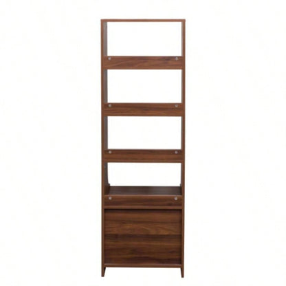 Night Stand with Bookshelf, Night Stand with 2 Storage Drawers Bedroom