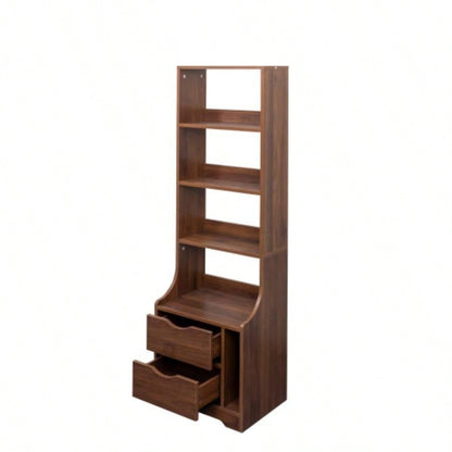 Night Stand with Bookshelf, Night Stand with 2 Storage Drawers Bedroom