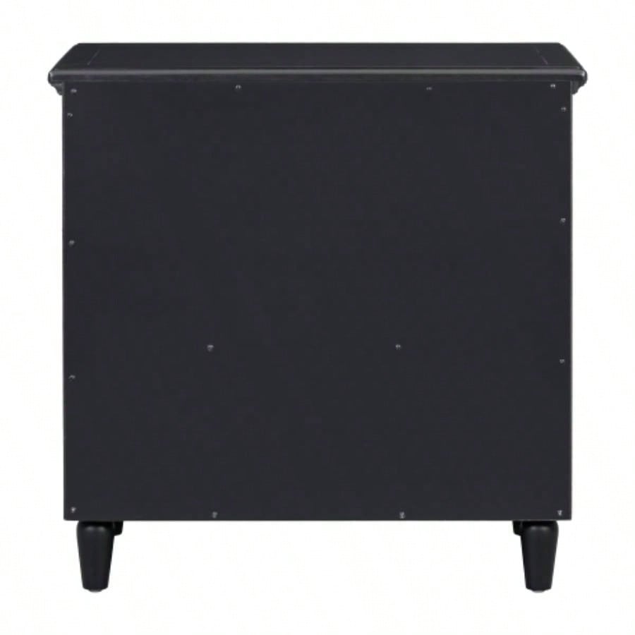 USTYLE 28painted Nightstand with 3 Drawers and Smooth Gliding Rails, Simple Bedside Cabinet with Metal handle, Minimalist Sofa Side Table with rubber Bedroom Sofa Couch Office