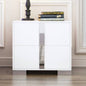 Elegant Nightstand with Metal Handle, Mirrored Bedside Table with 2 Drawers Bedroom, Living Room, White Old SKU: WF319353AAK