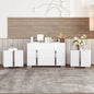 Elegant Nightstand with Metal Handle, Mirrored Bedside Table with 2 Drawers Bedroom, Living Room, White Old SKU: WF319353AAK