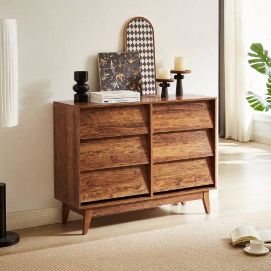 2 Set Nightstands Features Vintage - style and Bevel Design, Made of MDF, Mid Modern Nightstand, Night Stand Bedroom