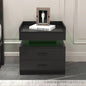 1 Set Nightstand with Adjustable LED Strip Light, 2 - drawers, Large Storage Space, Suitable Bedside Table, Coffee Table, Sofa Side Table or End Table Study Desk