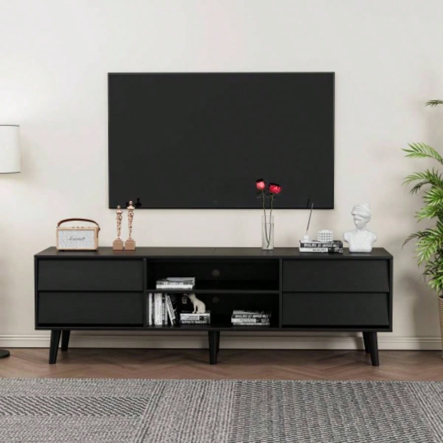 2 Set Nightstands Features Vintage - style and Bevel Design, Made of MDF, Mid Modern Nightstand, Night Stand Bedroom