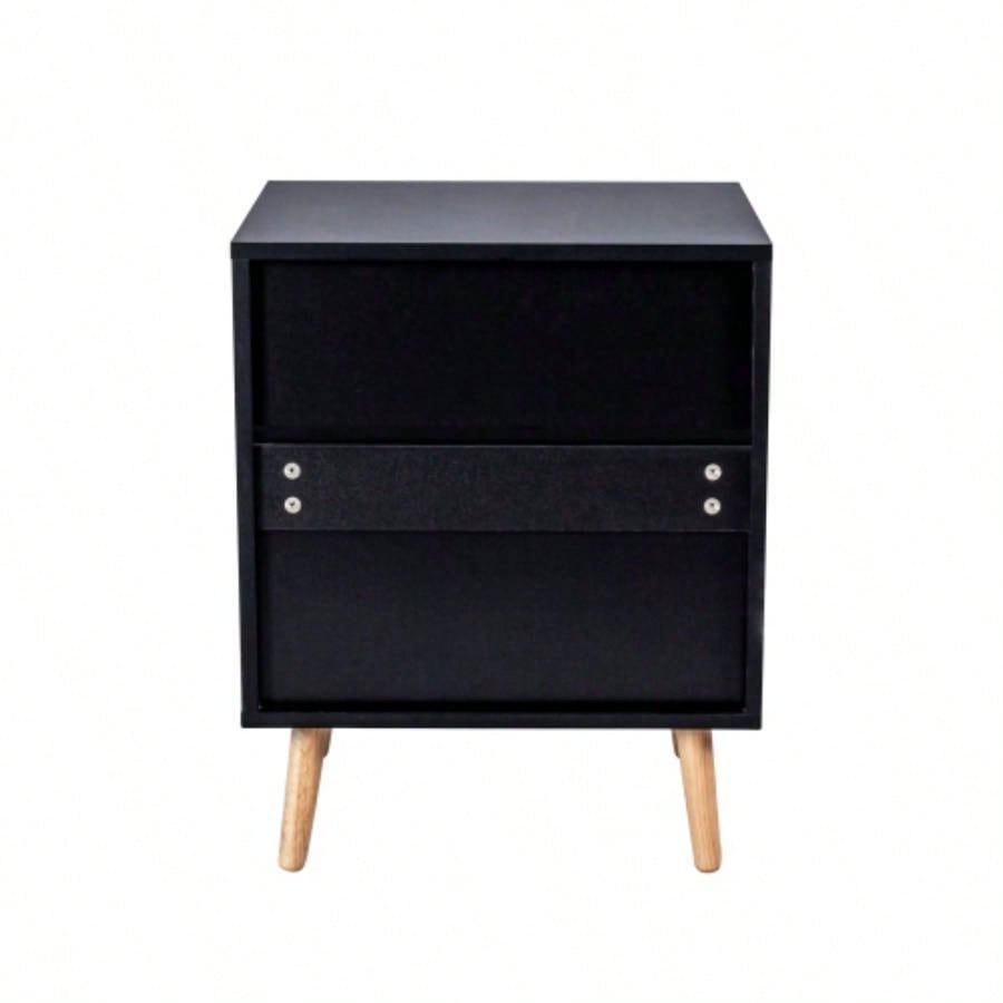 2 - drawer Rattan Nightstand Bedroom and Living Room, End Table, Side Table with 2 Hand Made Rattan Decorated Drawers