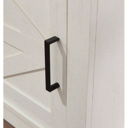 Farmhouse Nightstand, Beside Table with Barn Door, Modern End Side Table with Storage Bedroom, Office