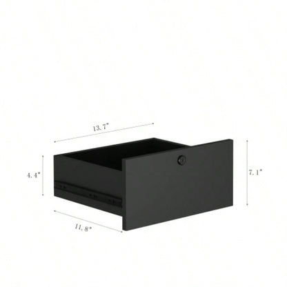 Nightstand with Charging Station, Nightstand with Night Light, Modern Night Stand with Bookshelf, Bedside Tables with Storage Cabinet Bedroom, Black