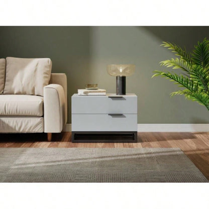 22 white Nightstand with 2 Drawer, Small Dressers Closet, Wood Storage Cabinet Hallway Bedroom Entryway, Sofa Beside Table Drawer Chest