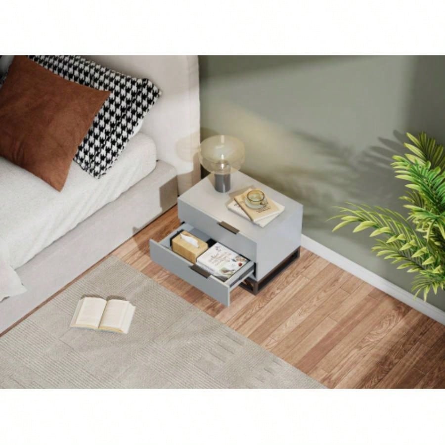 22 white Nightstand with 2 Drawer, Small Dressers Closet, Wood Storage Cabinet Hallway Bedroom Entryway, Sofa Beside Table Drawer Chest