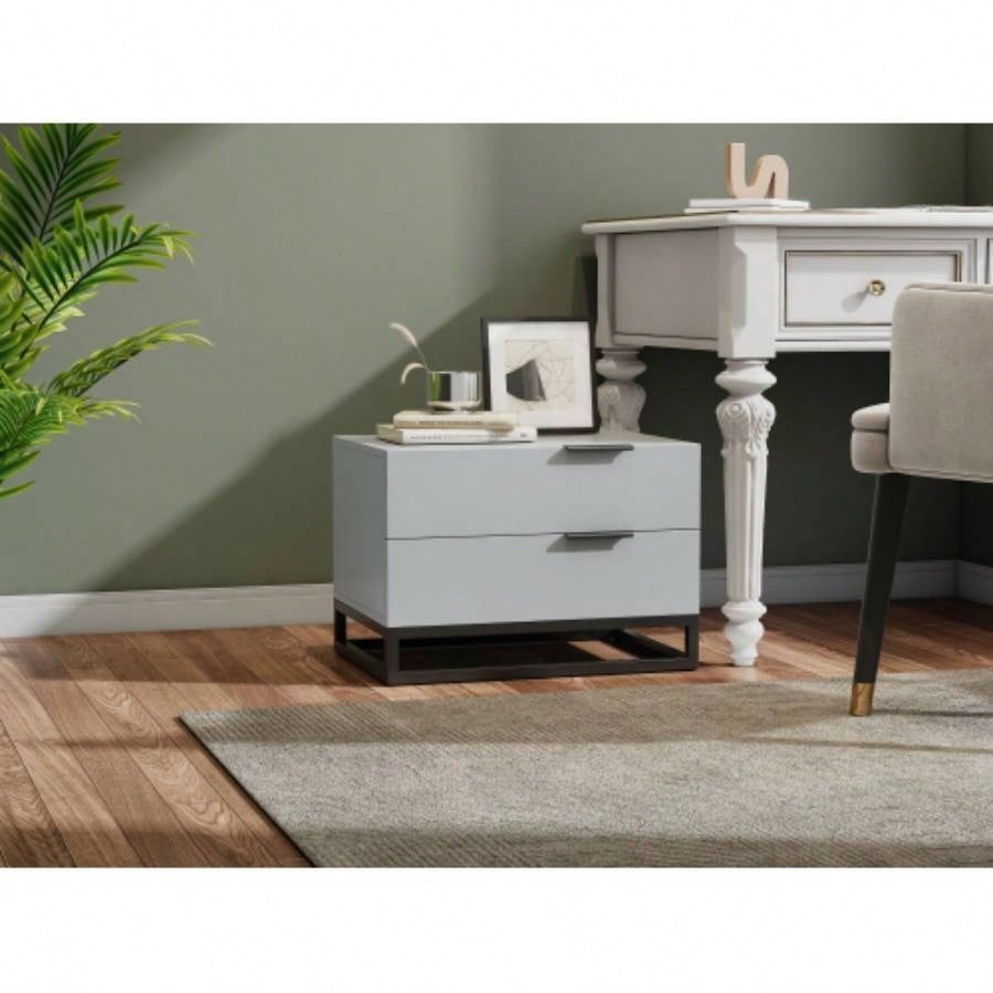 22 white Nightstand with 2 Drawer, Small Dressers Closet, Wood Storage Cabinet Hallway Bedroom Entryway, Sofa Beside Table Drawer Chest
