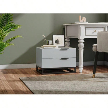 22 white Nightstand with 2 Drawer, Small Dressers Closet, Wood Storage Cabinet Hallway Bedroom Entryway, Sofa Beside Table Drawer Chest