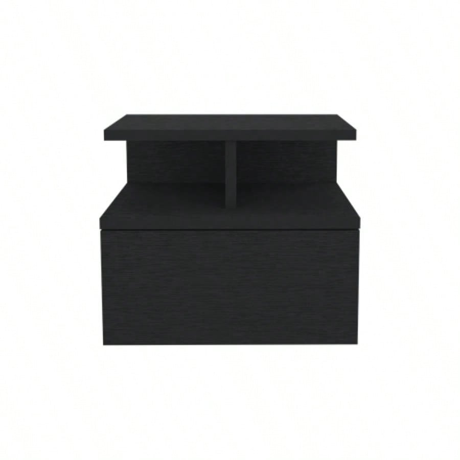 Floating Nightstand Flopini, One Drawer, Black Wengue