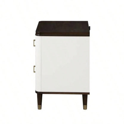 Carena White Walnut Night Stand/USB