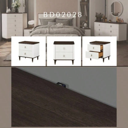 Carena White Walnut Night Stand/USB