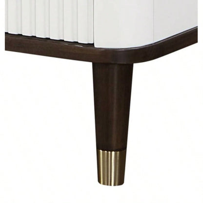 Carena White Walnut Night Stand/USB