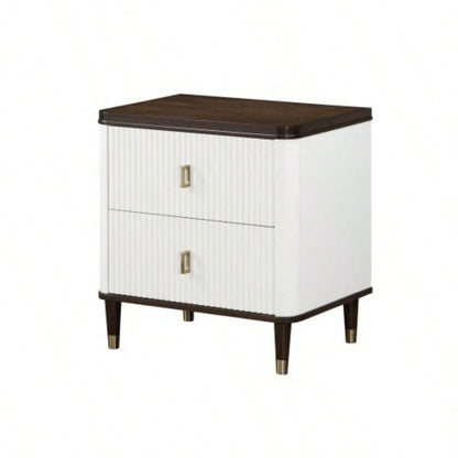 Carena White Walnut Night Stand/USB