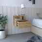 Floating Nightstand Flopini, One Drawer, Black Wengue
