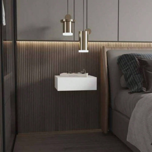 White Wall - Mounted Floating Nightstand