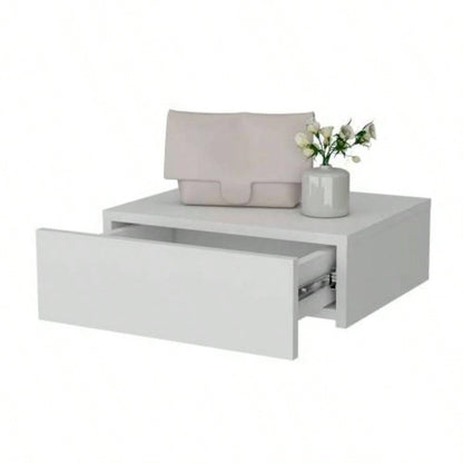 White Wall - Mounted Floating Nightstand