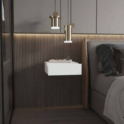 White Wall - Mounted Floating Nightstand