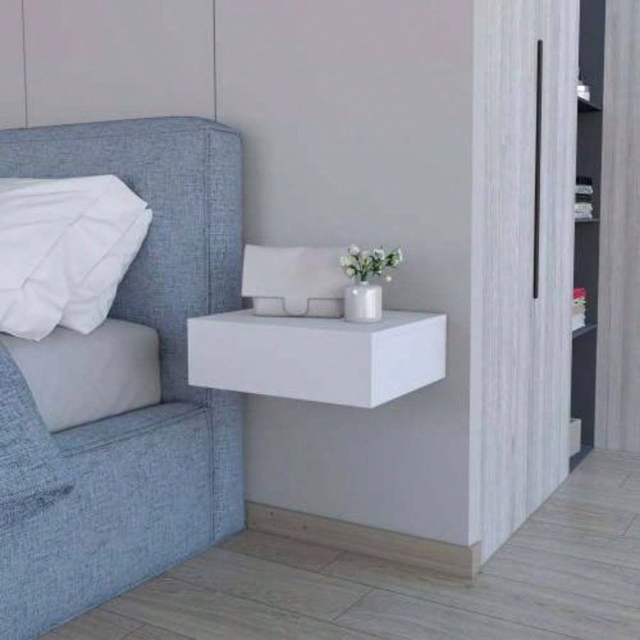 White Wall - Mounted Floating Nightstand