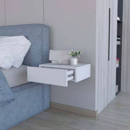 White Wall - Mounted Floating Nightstand