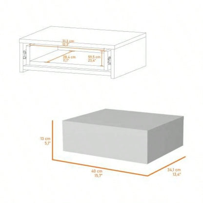 White Wall - Mounted Floating Nightstand