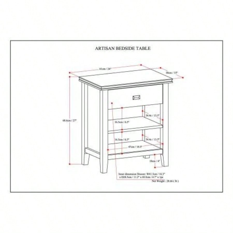 Artisan - Bedside Table - Distressed