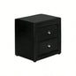 Nightstand, Nightstand, End, Side, Lamp, Storage Drawer, Bedroom, Upholstered, Black Leather Look, Transitional
