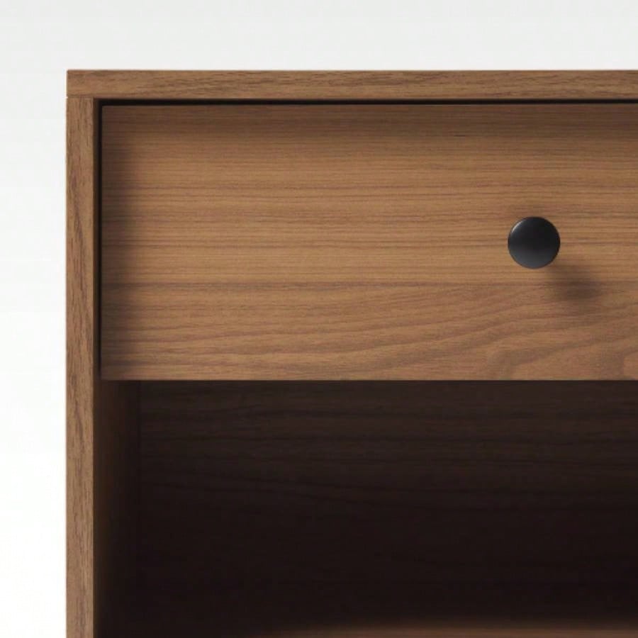 Mid - Modern Minimalist 1 - Drawer Nightstand - Mocha