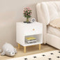 23.22H Wooden Nightstand with One Drawer One Shelf Kids, Adults, White